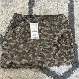 Zara Sequin Mini Skirt - Brown